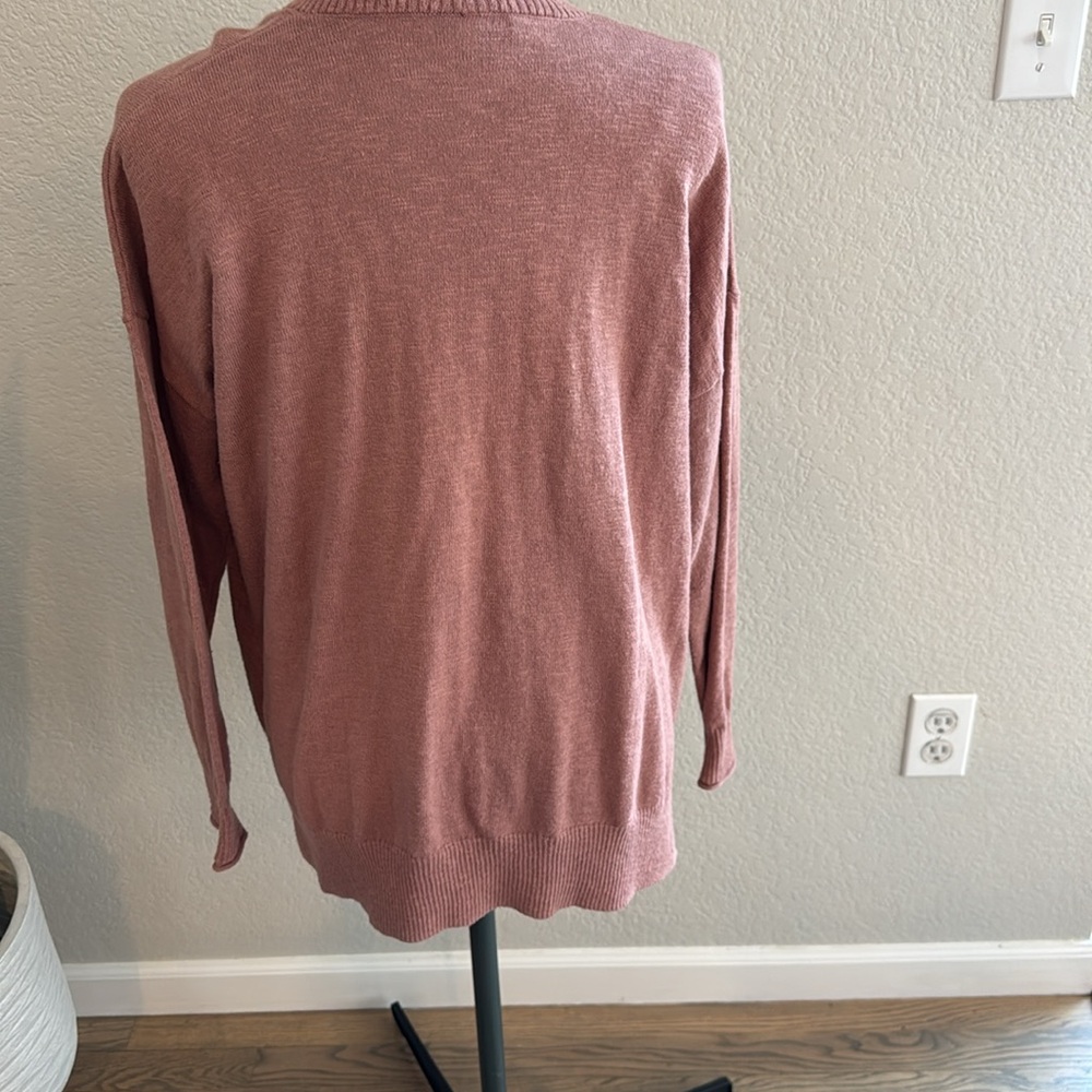 Women's Pink Cardigan Sweater - Picture 2 of 4